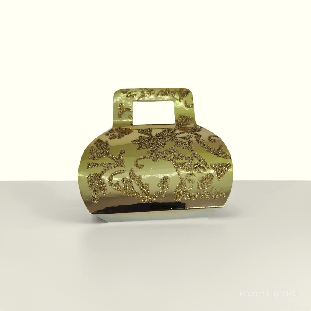 金色花纹小号撒粉手提盒