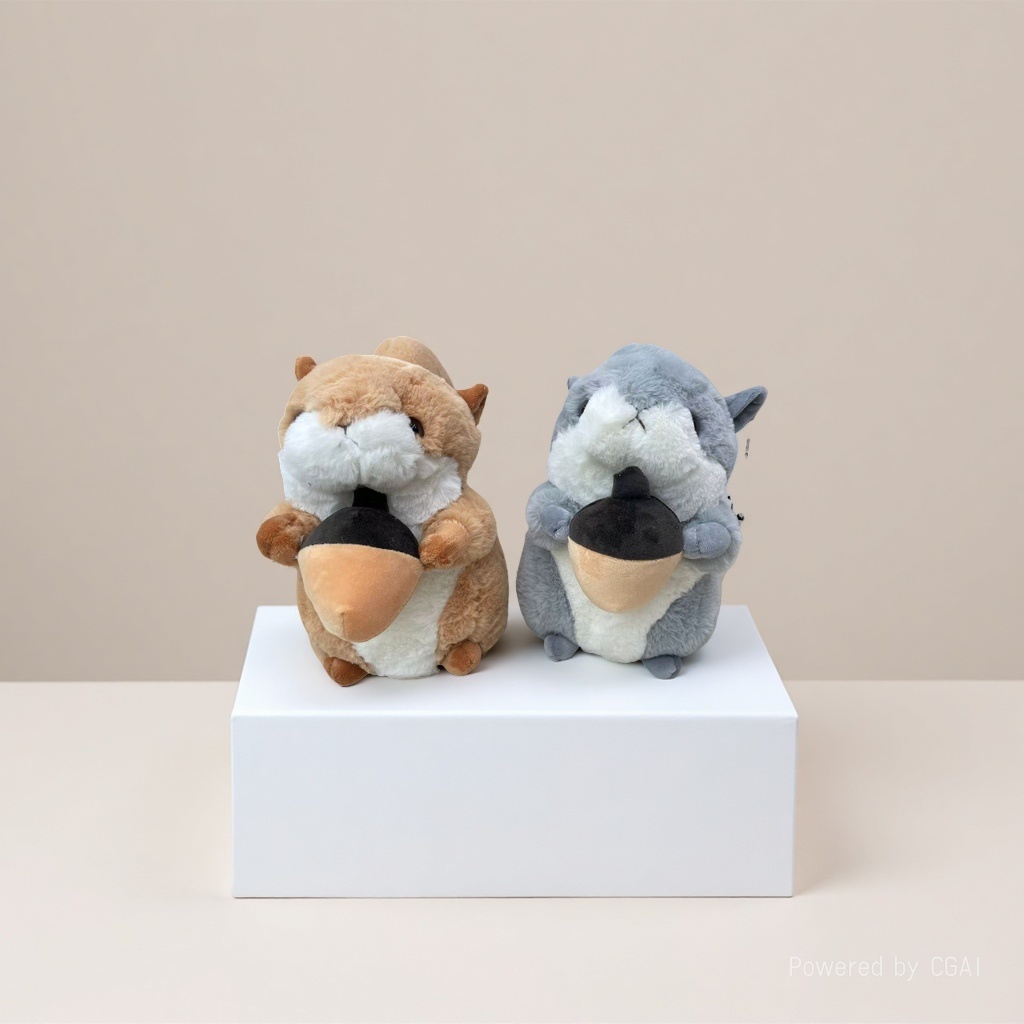 Plush heart-shaped pillow, plush squirrel toy figure, 18cm Specification image