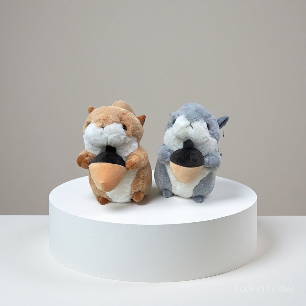 Plush heart-shaped pillow, plush squirrel toy figure, 18cm Plush heart-shaped pillow, plush squirrel toy figure, 18cm