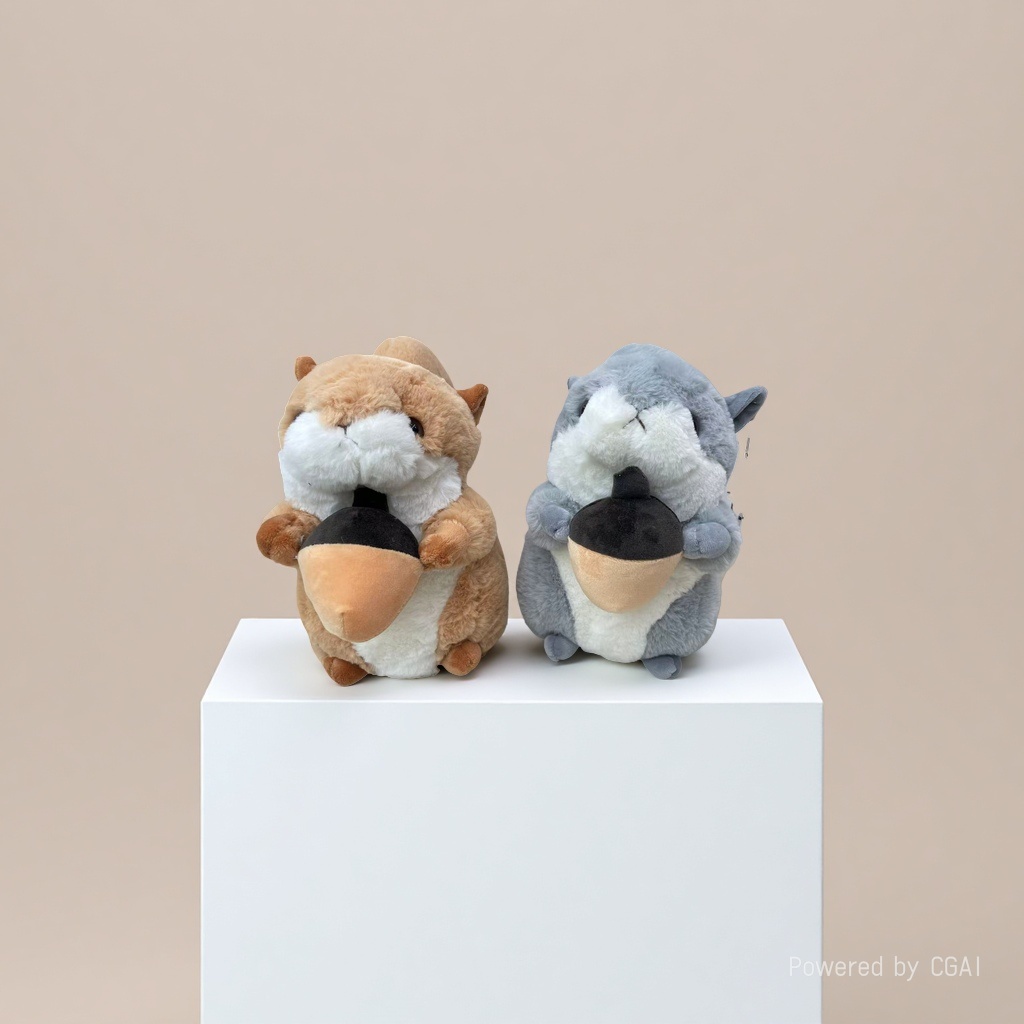 Plush heart-shaped pillow, plush squirrel toy figure, 18cm Application Scenario