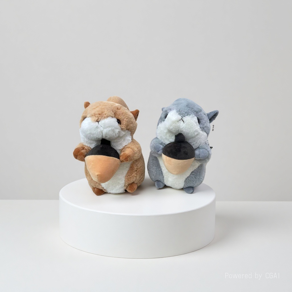 Plush heart-shaped pillow, plush squirrel toy figure, 18cm details Picture
