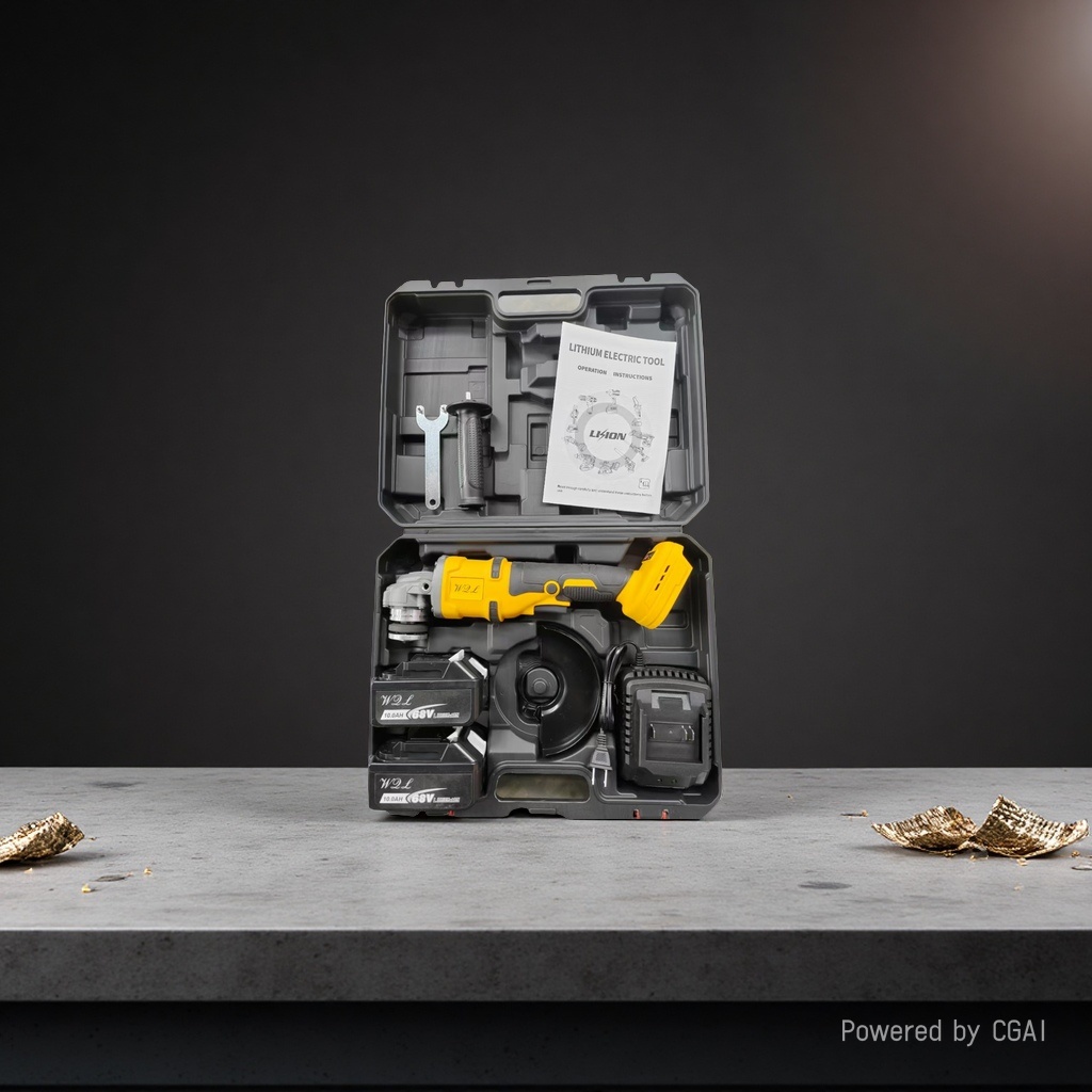GUDE power tool set: 115-foot Angle grinder, electric hammer and drill combination toolbox, portable multi-functional household lithium battery Angle grinder, wall cutting tools, handheld cutter, household cutting machine, Angle grinder Application Scenario
