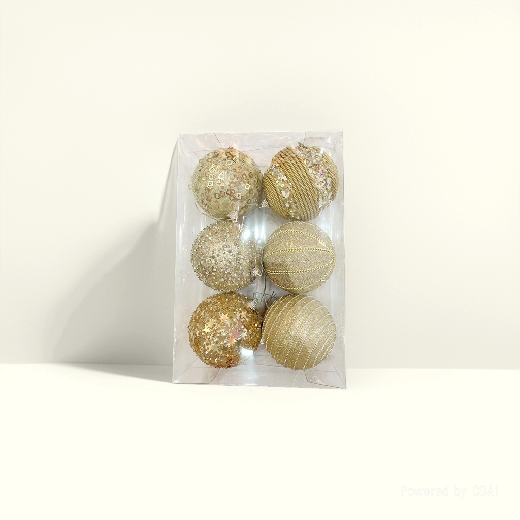 金色系圣诞球圣诞礼品包装圣诞树装饰圣诞氛围布置3