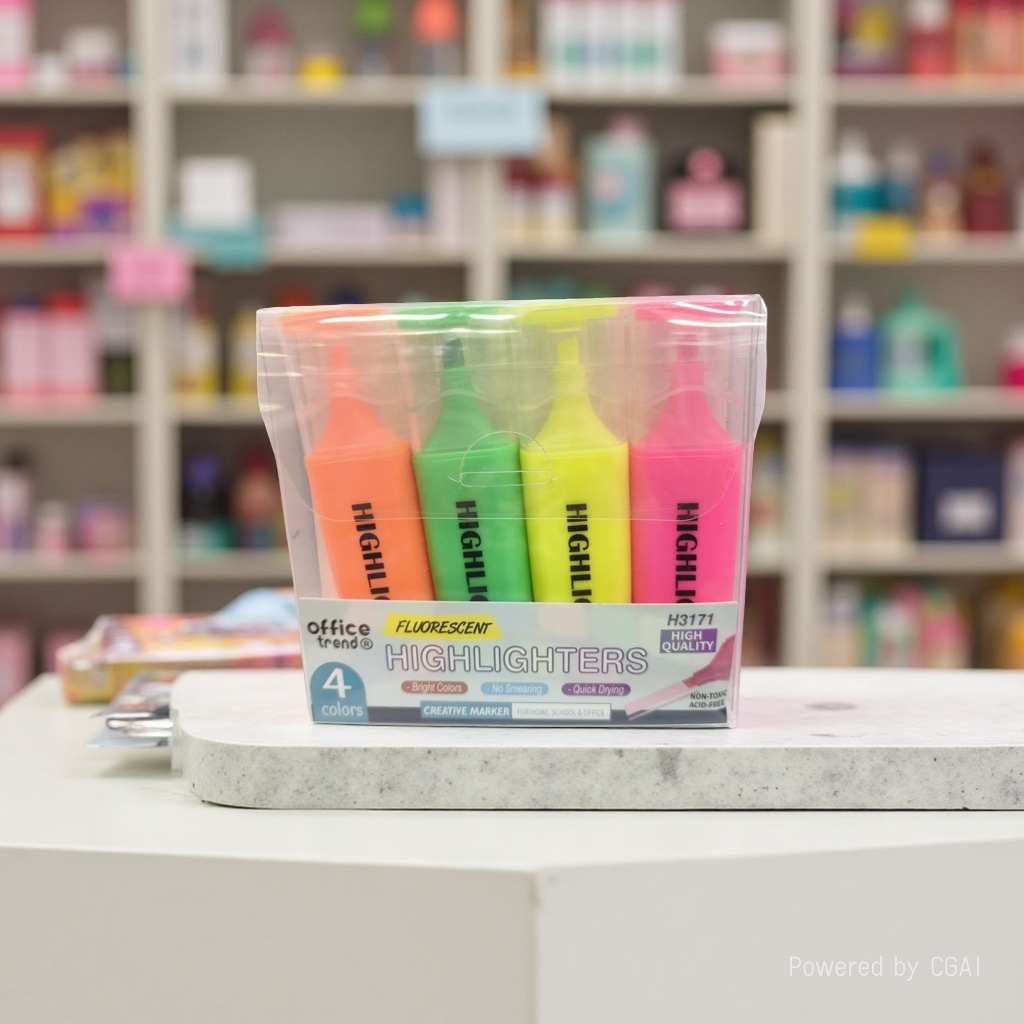 Fluorescent pen, fluorescent color, macaron-colored set marking, student writing stationery details Picture