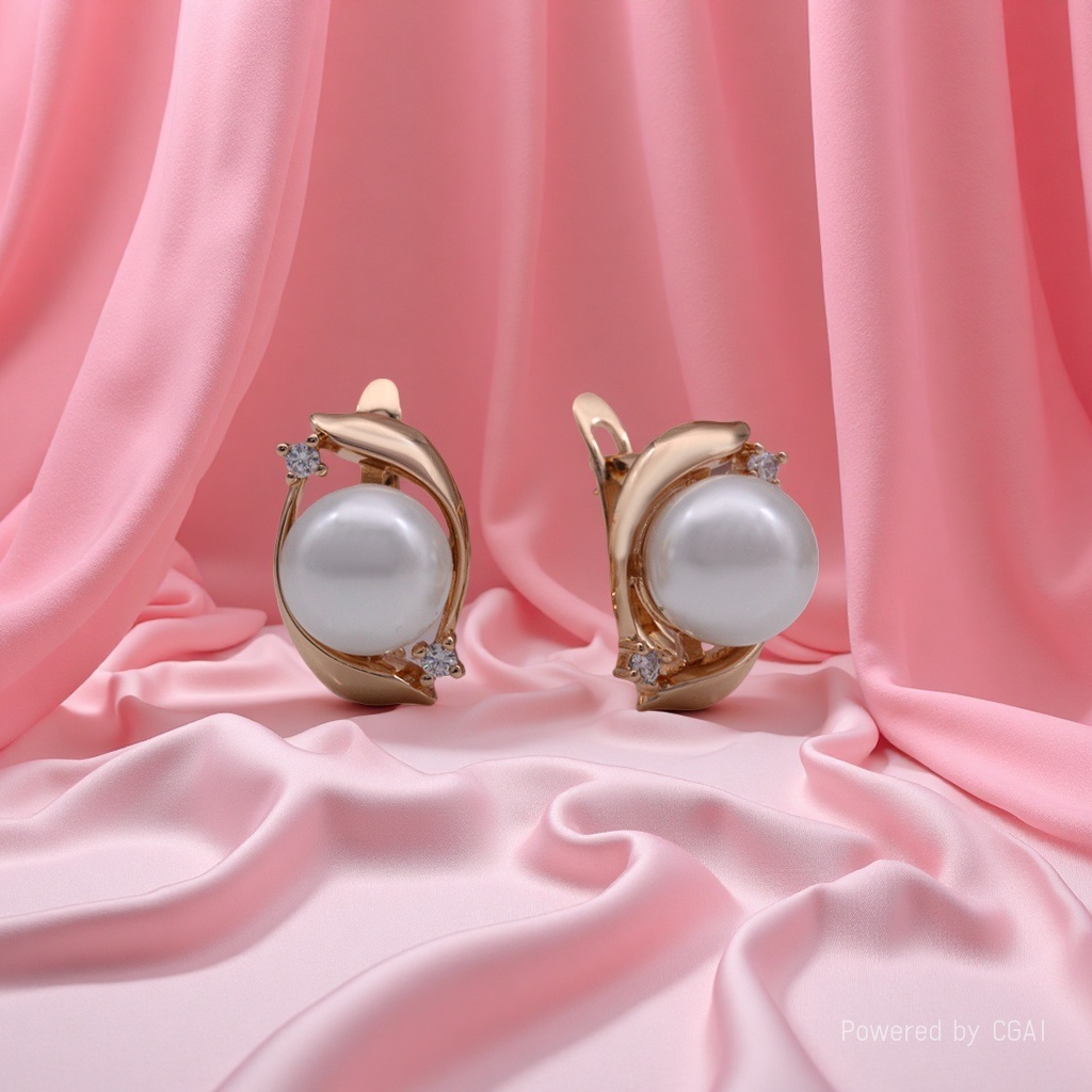 PATAYA Amazon independent store cross-border direct supply geometric pearl earrings, 585 rose gold earrings and accessories wholesale Russian purple gold jewelry
