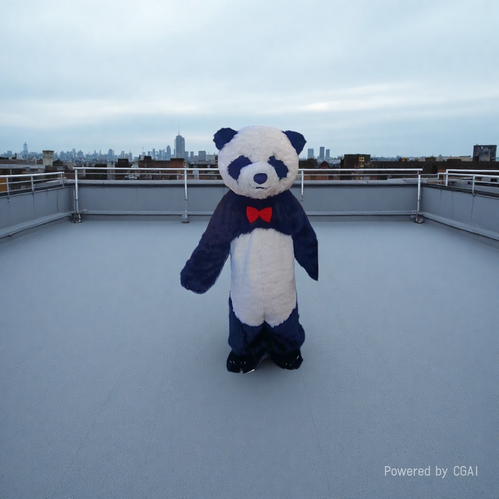 Long-haired giant bear soft board panda doll AI toy Plush toy Star person details Picture