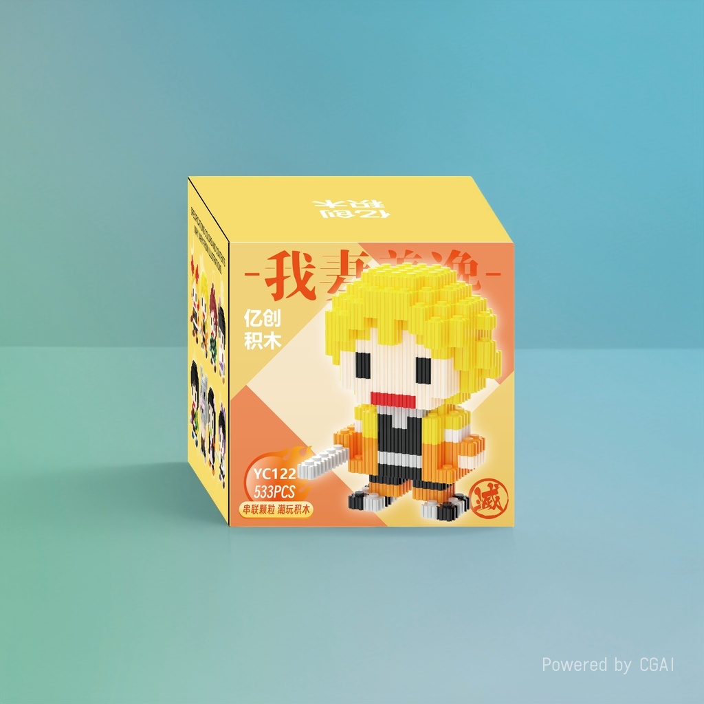 鑫哲我妻善逸高达积木大颗粒儿童拼接玩具乐高卡通积木