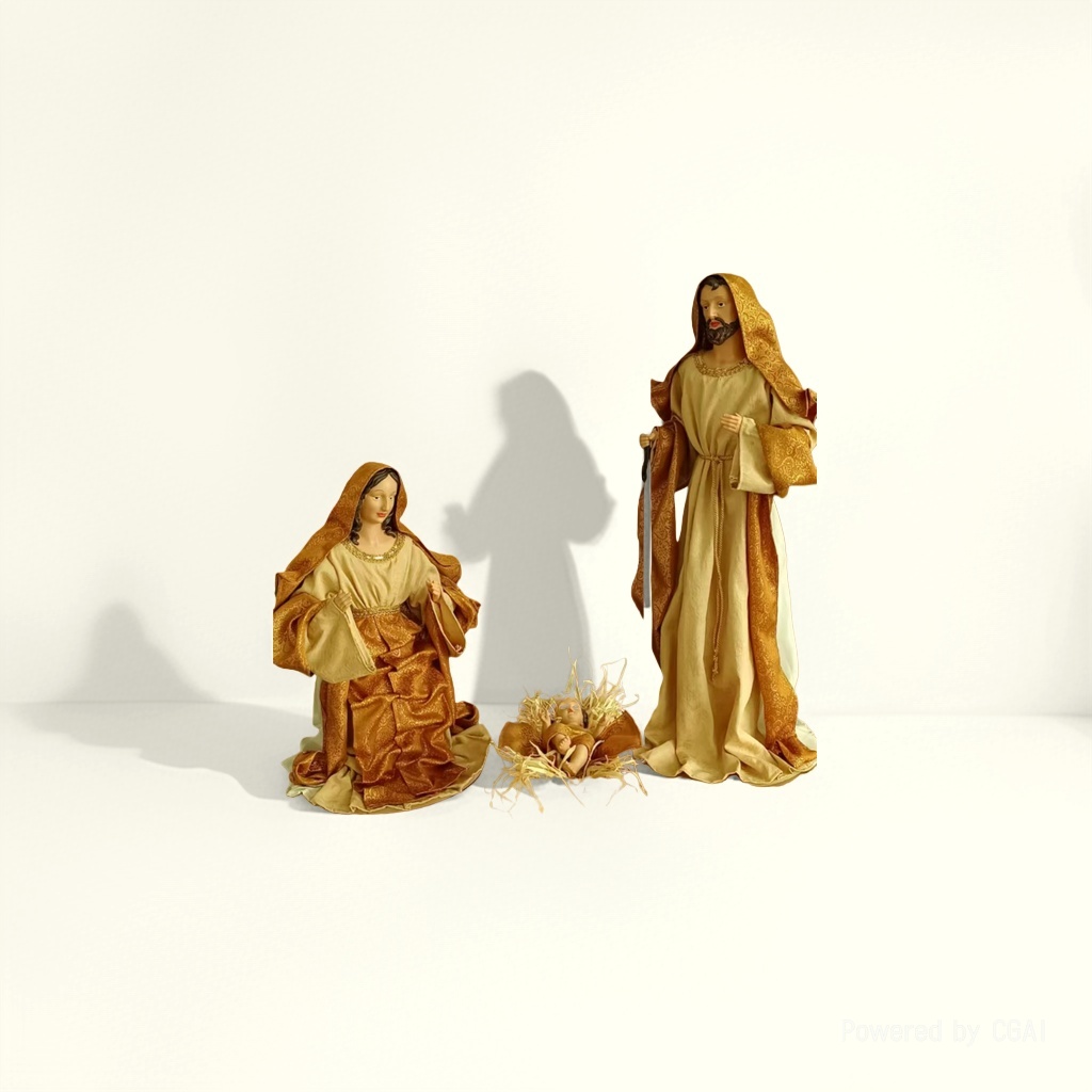 Medicine Buddha, Virgin Mary, Joseph Baby Jesus statue resin amulet, religious scene Application Scenario