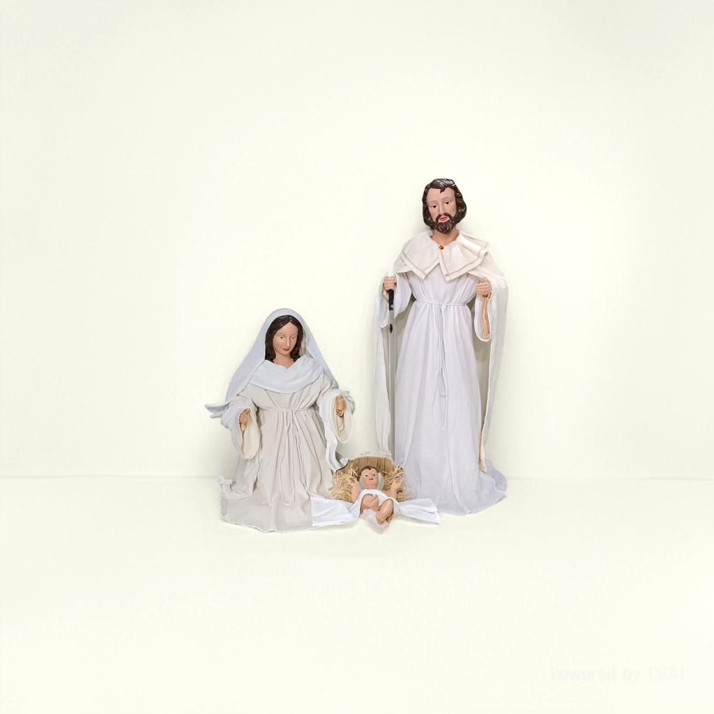 Medicine Buddha, Virgin Mary, Joseph Baby Jesus, resin Buddha statue set, religious statue and deity details Picture