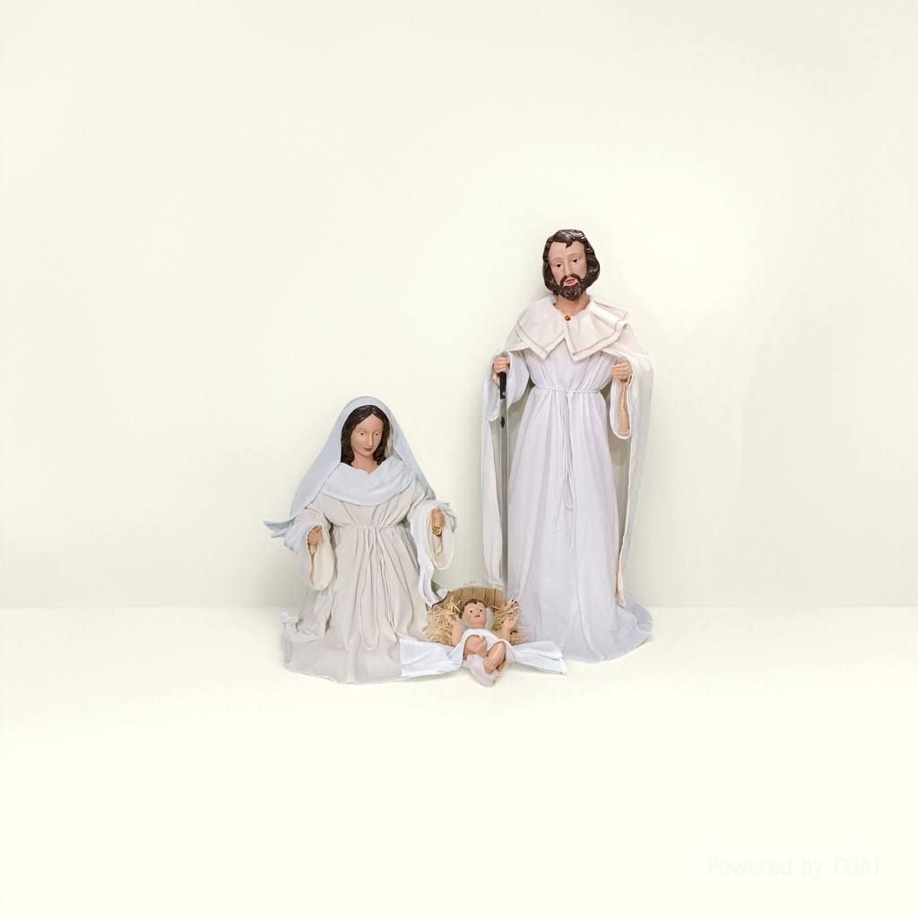 Medicine Buddha, Virgin Mary, Joseph Baby Jesus, resin Buddha statue set, religious statue and deity Application Scenario