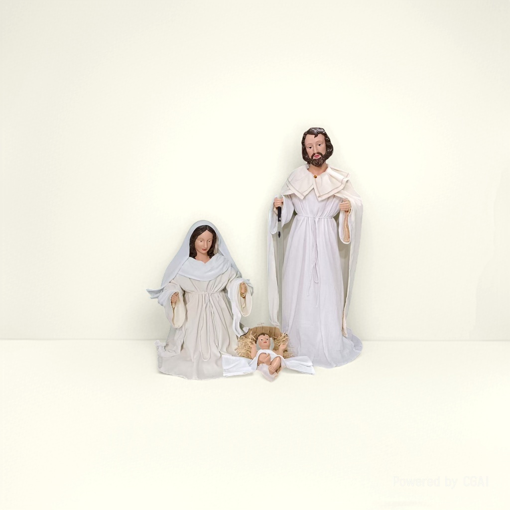 Medicine Buddha, Virgin Mary, Joseph Baby Jesus, resin Buddha statue set, religious statue and deity
