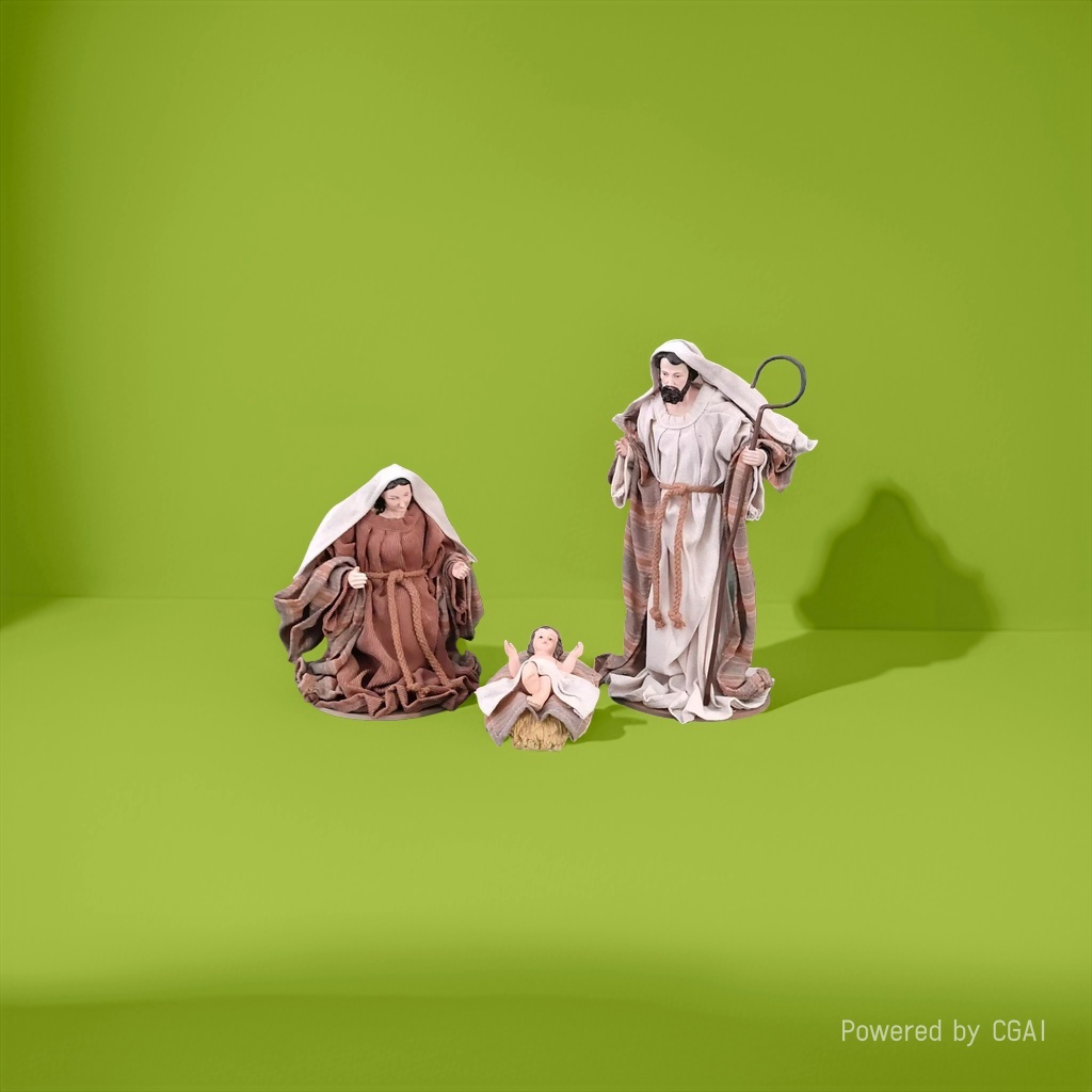 Medicine Buddha statue, resin amulet, religious statue, Virgin Mary Joseph and infant Jesus statue