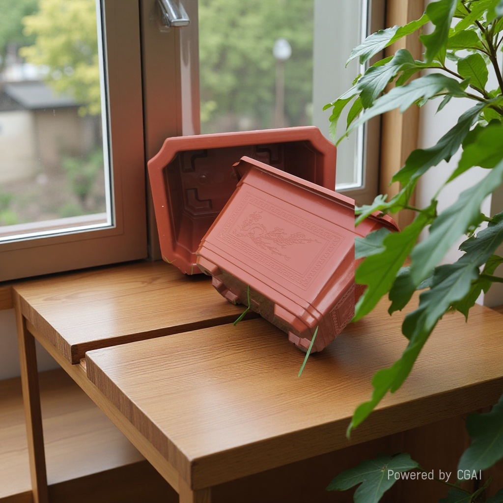 Square brown plastic flower POTS are sold directly by the manufacturer to beautify the home environment
