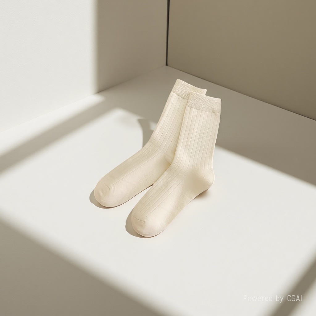 袜子/卡其色学生袜子/糖果色女袜中筒/无骨袜子/亮片袜产品图