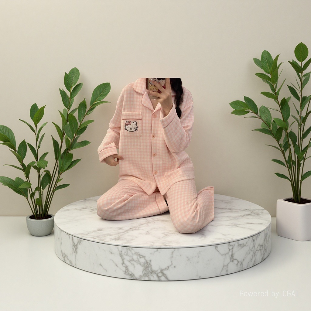 童装/儿童莫代尔棉家居服白底实物图