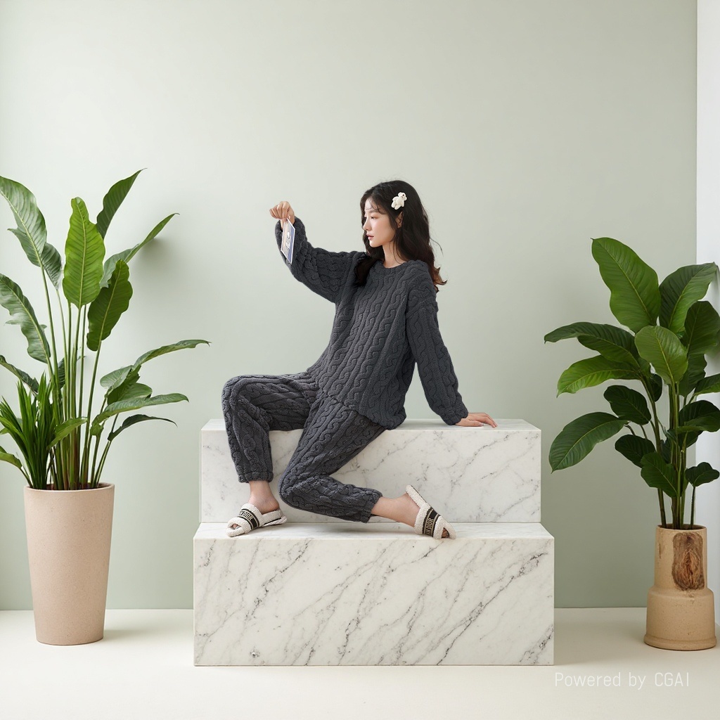 女士家居服实物图