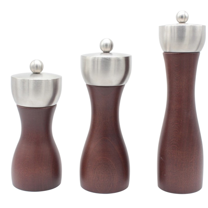 Wholesale of high-gloss paint, beech wood, pepper, carbon steel core, manual pepper grinder, creative 5-inch pepper grinder Item Picture