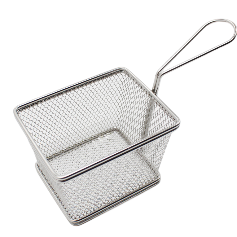 Cesta de fritas oro rosa frita azul frito acero inoxidable snack azul cesta de fritas pequeña cesta de fritas puede ser sustituida Item Picture