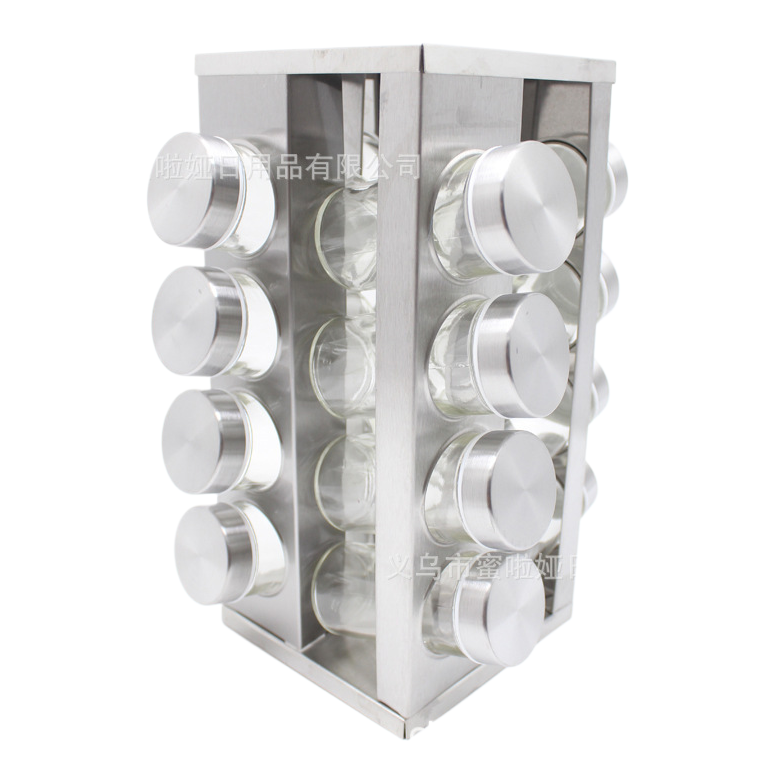 Tanque de sabor tanque de sabor de acero inoxidable europeo botella de sabor rotativo conjunto de botellas de sabor para el hogar disponible en stock 16 cabezas Item Picture