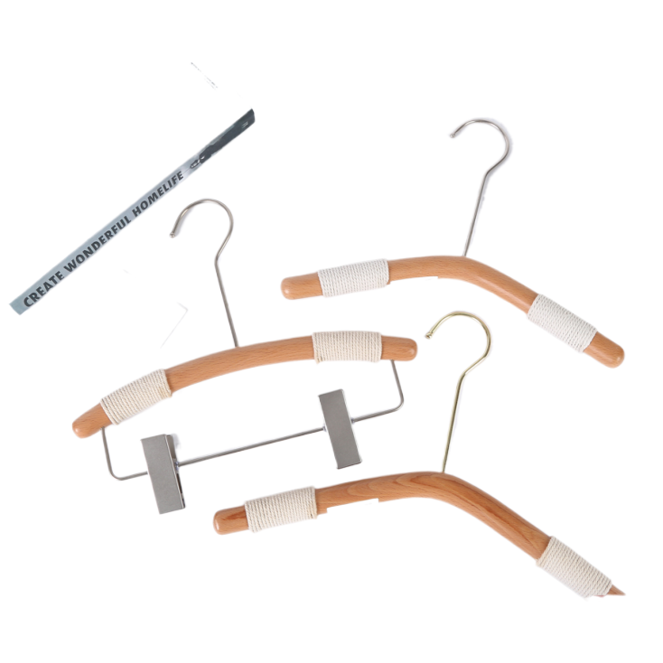 Factory direct sales: Women's clothing store wooden style clothes hanger, natural wood color children's clothing store clothes hanger, pants rack, clothes support, beech wood round rod children's clothes hanger (32cm) 101551760 Item Picture