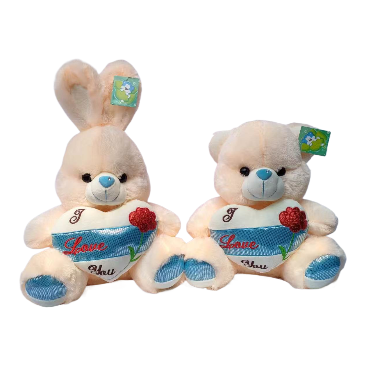White teddy bear plush toy, heart-shaped rabbit, heart-shaped bear, doll, plush toy Item Picture