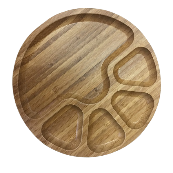 Wooden handicrafts, laser imitation wood trays, engagement gifts, wooden product bases, 18cm wooden trays Item Picture