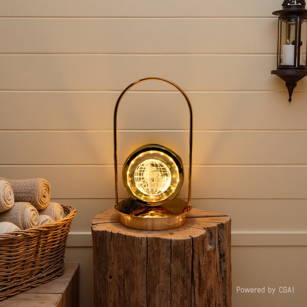 Golden Chinese-style night light table lamp, starry sky sunset lamp, decorative table lamp details Picture