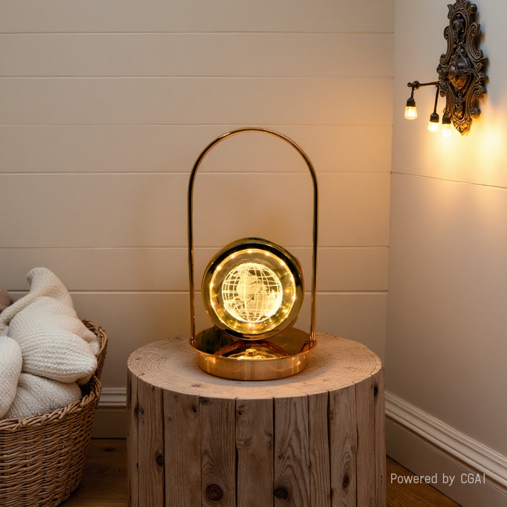Golden Chinese-style night light table lamp, starry sky sunset lamp, decorative table lamp Application Scenario