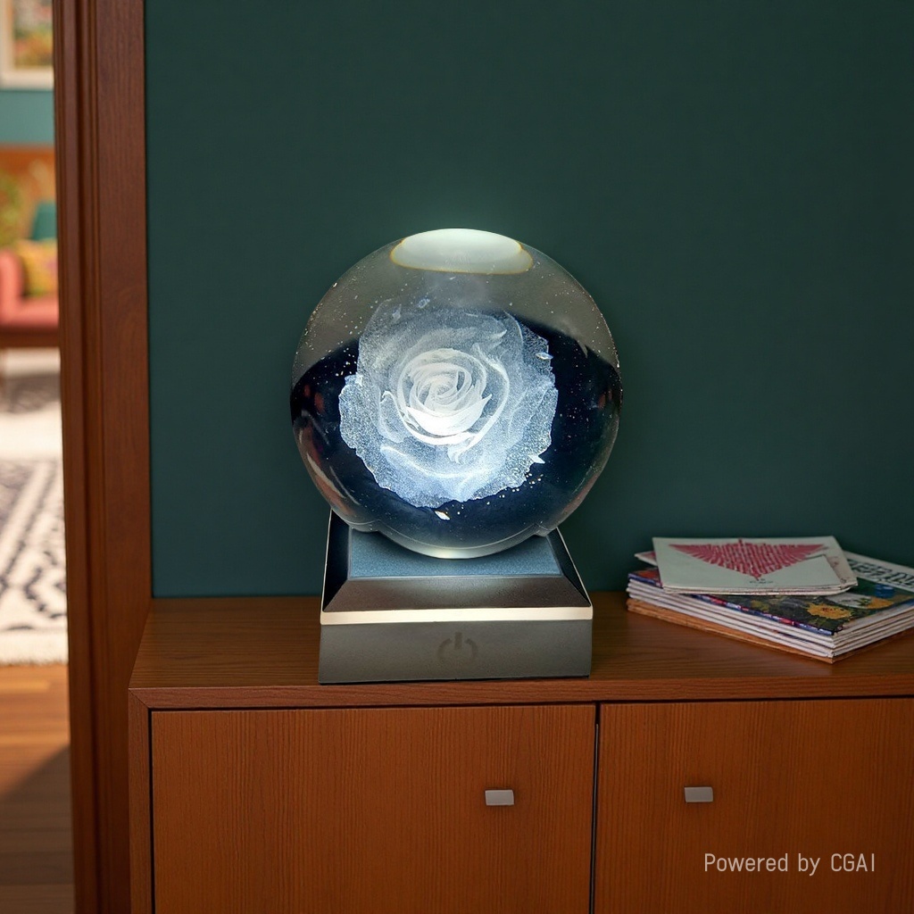Rose glass crystal ball music box Application Scenario