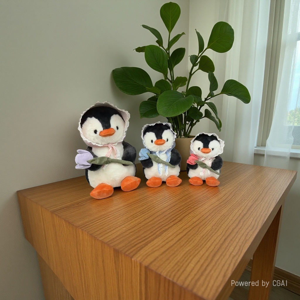 The cute and soft plush toy of the flower penguin plush doll Specification image