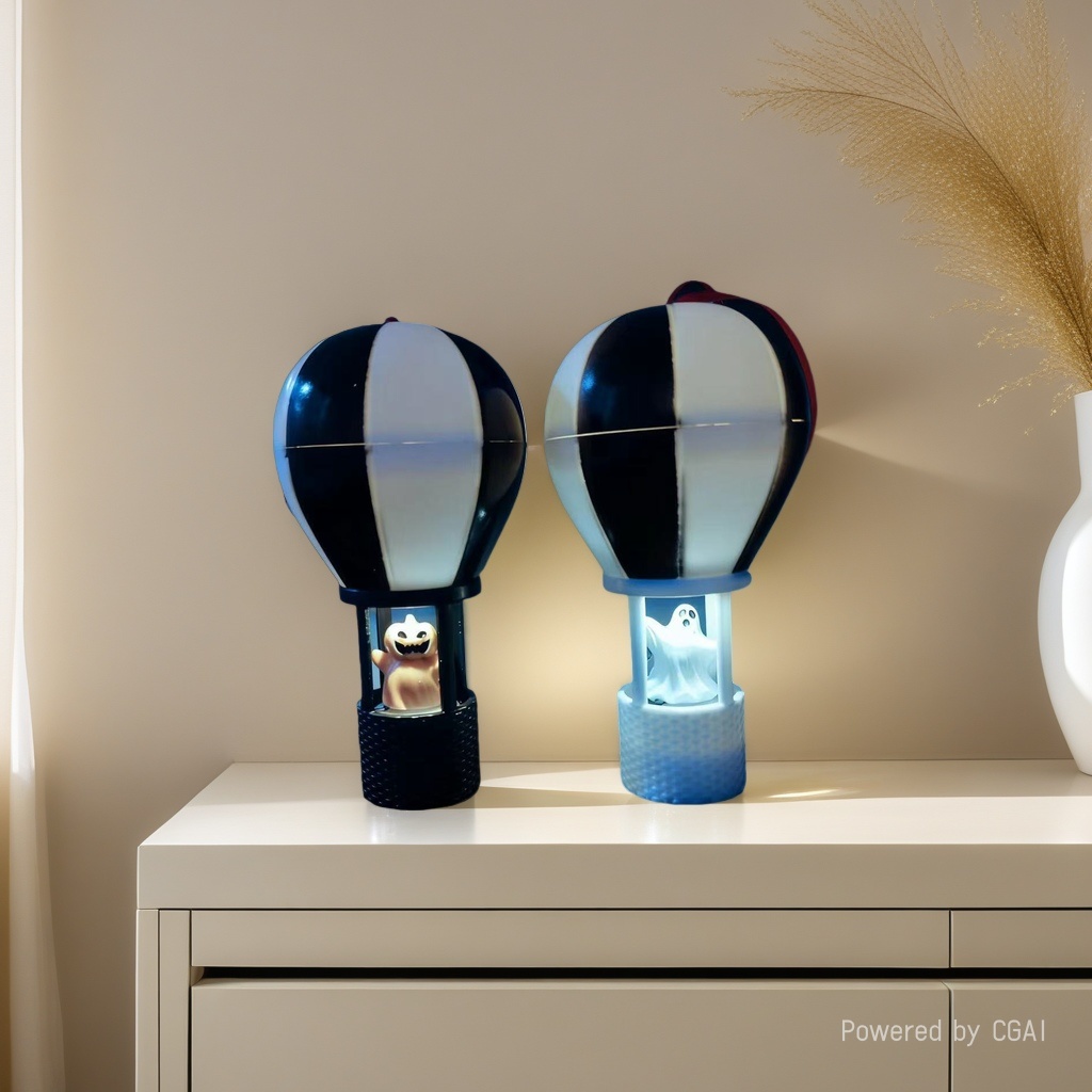 Halloween-themed hot air balloon decoration, night light ornaments, Halloween props details Picture