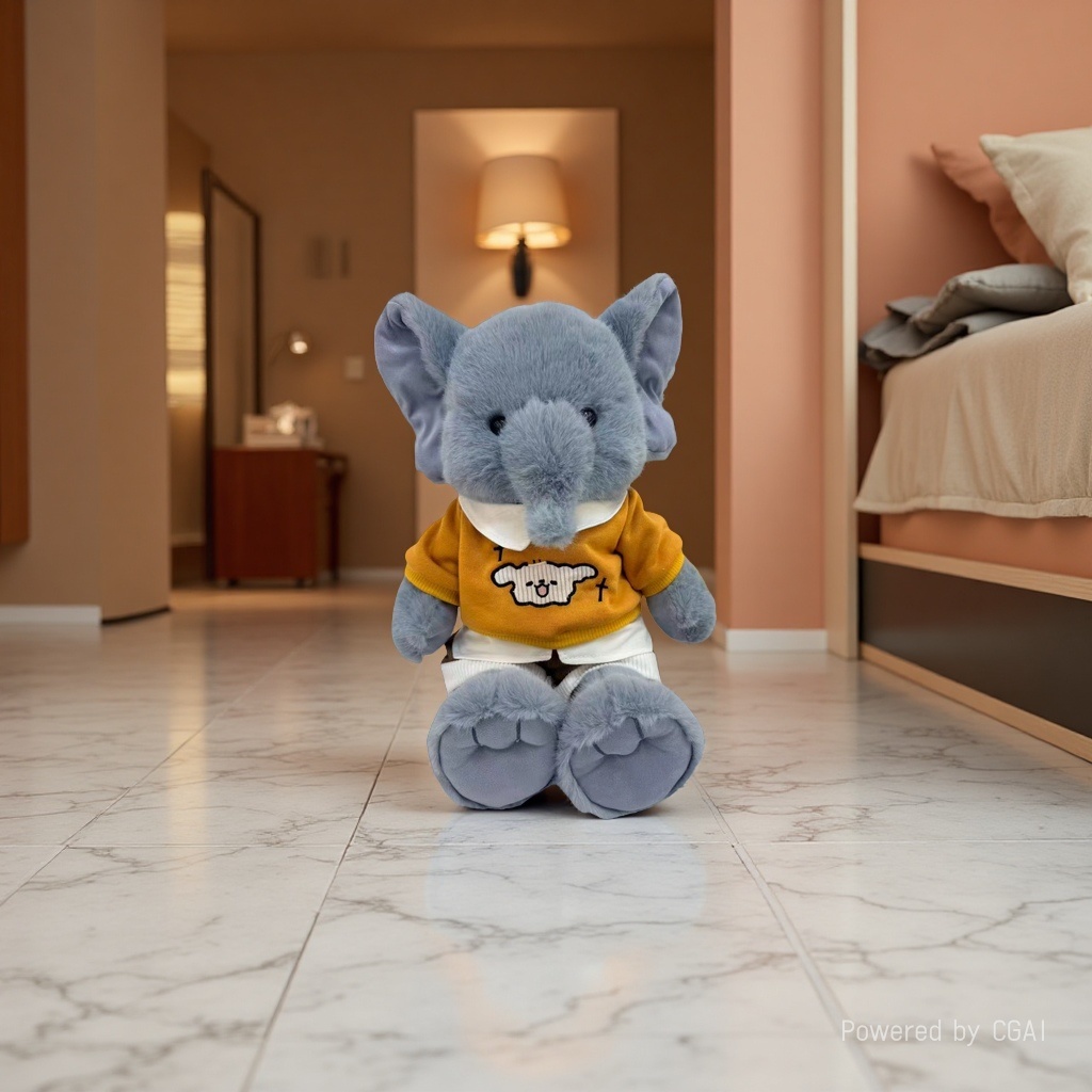 Plush elephant, plush doll, plush toy, cute and soft toy details Picture