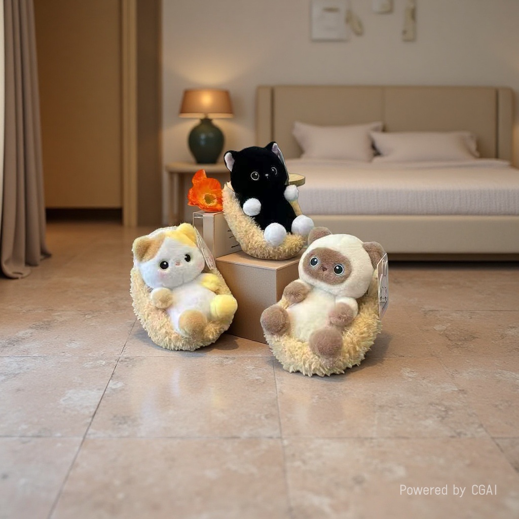 Plush pod, cat plush doll, doll, plush toy, cute toy Application Scenario