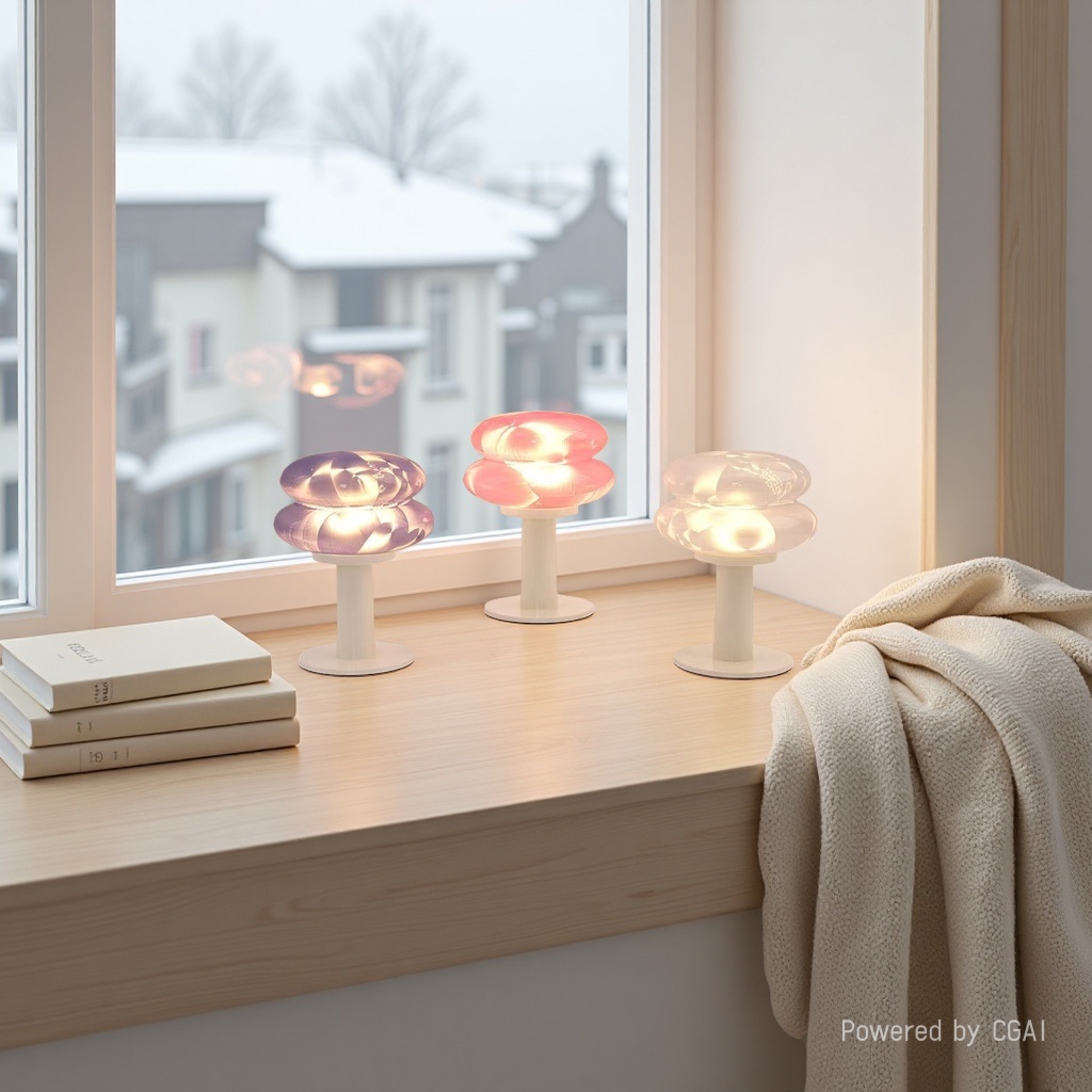 Three uniquely shaped decorative table lamps, a starry sky lamp, a sunset lamp and a night lamp Specification image