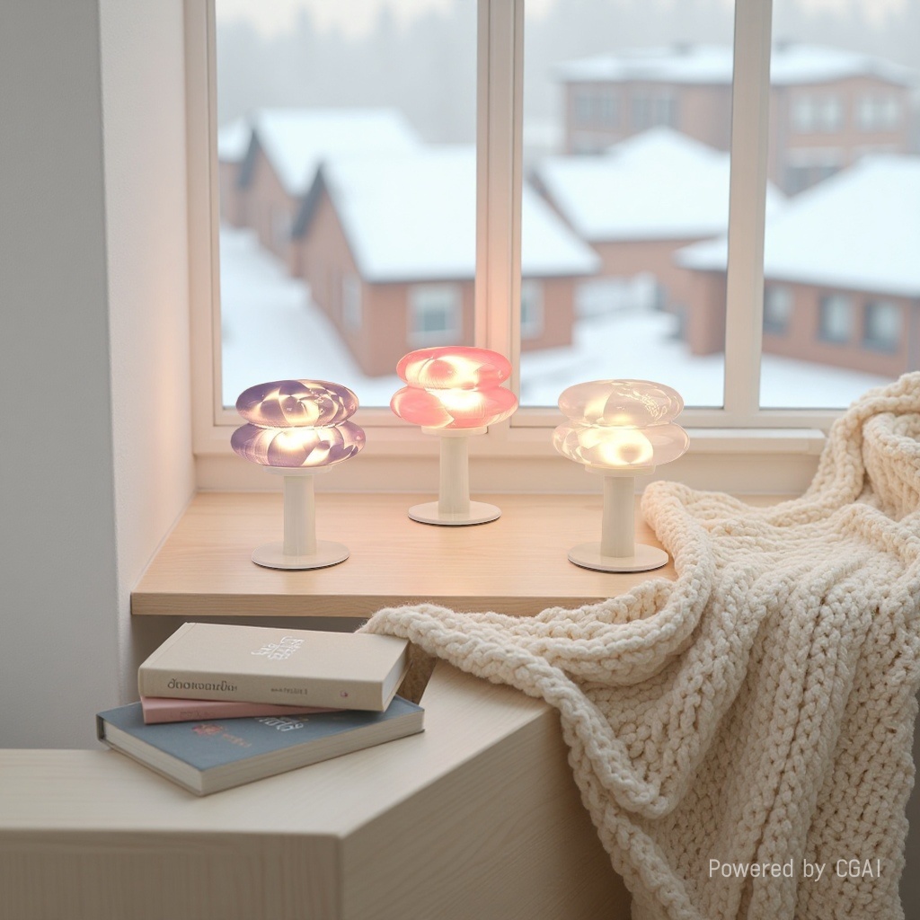 Three uniquely shaped decorative table lamps, a starry sky lamp, a sunset lamp and a night lamp Application Scenario