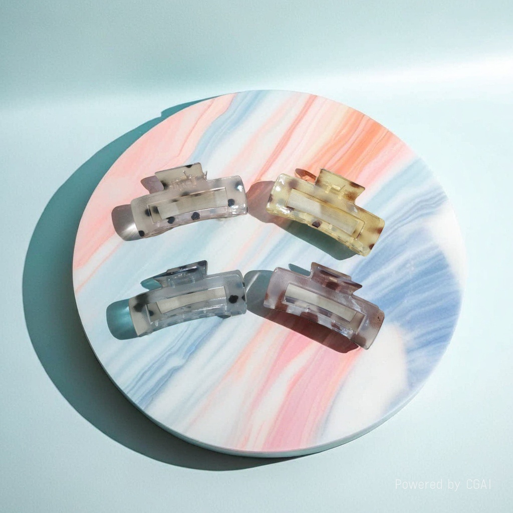 Transparent shark clip, hairpin, main body, fashionable hair accessory, simple style details Picture