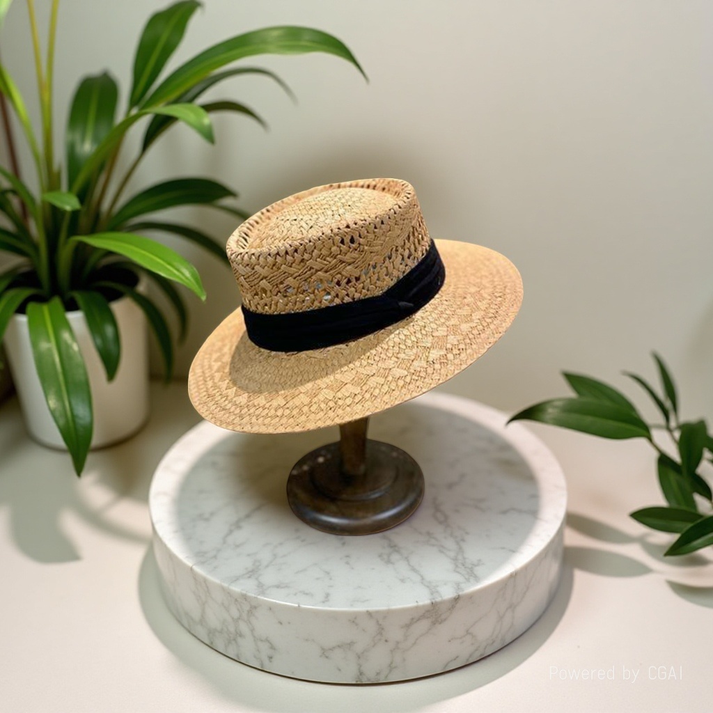 The new men's straw hats and women's hats for spring and summer sun protection, beach travel and vacation, concave top straw hats are fashionable and versatile Specification image