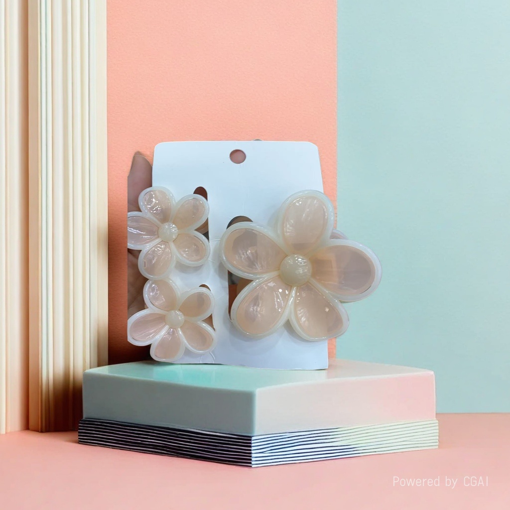 Flower-shaped shark clip hairpin, grappling clip hair accessory, cute female hairpin, fashionable hair accessory spring new style details Picture