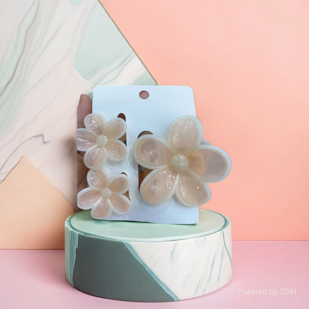 Flower-shaped shark clip hairpin, grappling clip hair accessory, cute female hairpin, fashionable hair accessory spring new style Specification image