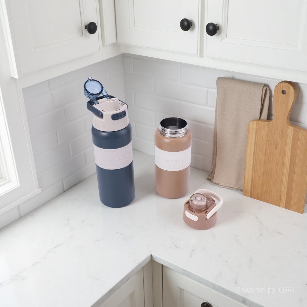 The new large-capacity insulated water cup is fashionable and fresh. It is simple and portable with a high level of appearance. It is a 600ml outdoor dual-purpose water cup for both cold and heat preservation details Picture