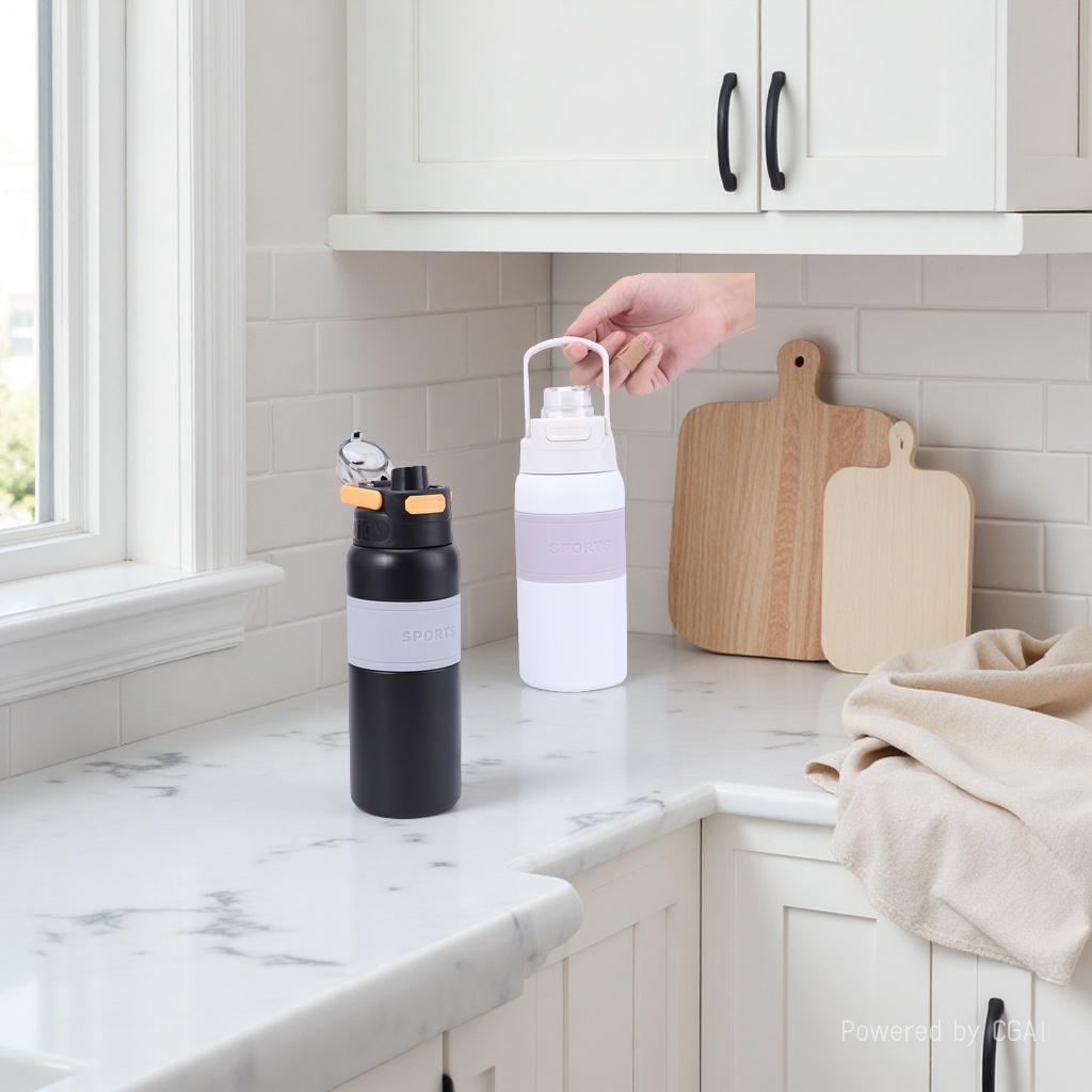 The new large-capacity insulated water cup is fashionable and fresh. It is simple and portable with a high level of appearance. It is a 600ml outdoor dual-purpose water cup for both cold and heat preservation Specification image