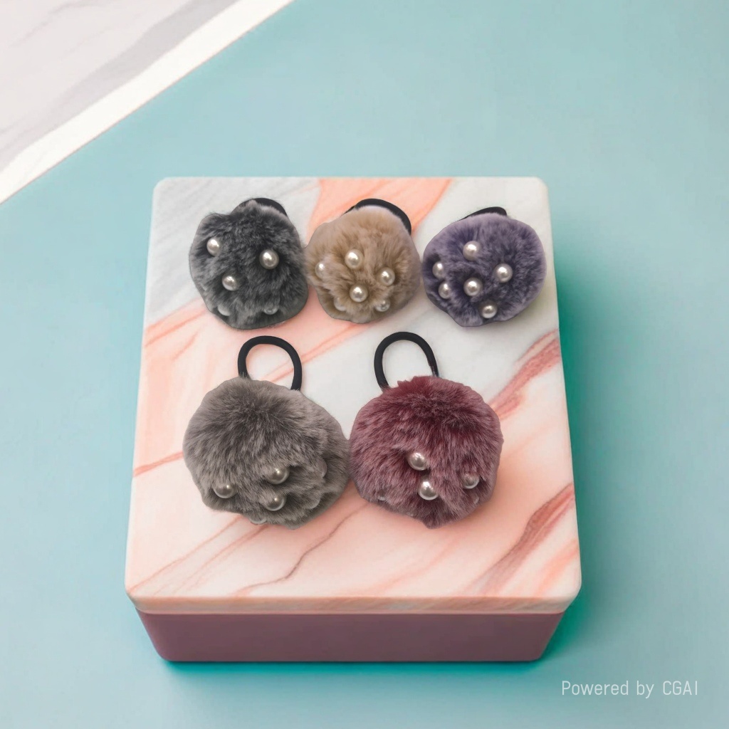 Fashionable spliced hair band, complete box, telephone line, hair band, hair tie, women's elastic hair band details Picture