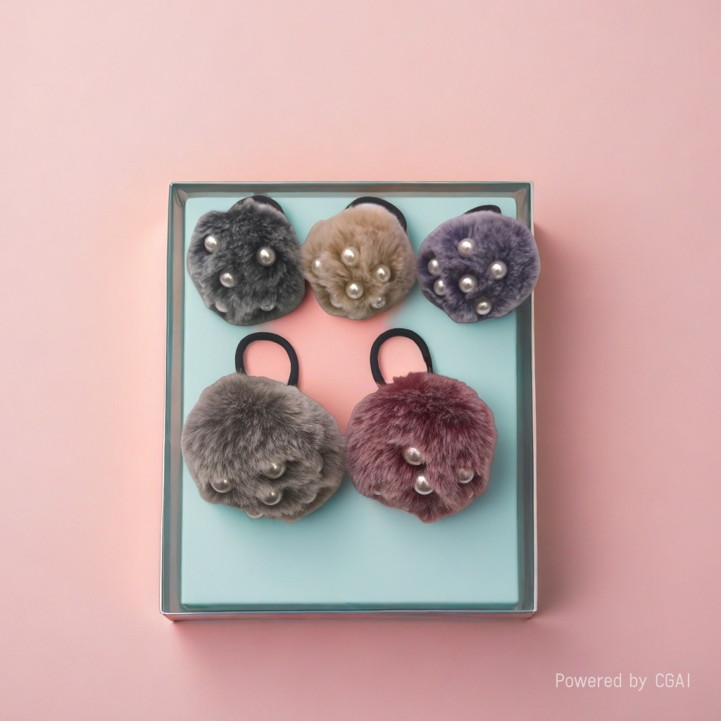 Fashionable spliced hair band, complete box, telephone line, hair band, hair tie, women's elastic hair band Specification image