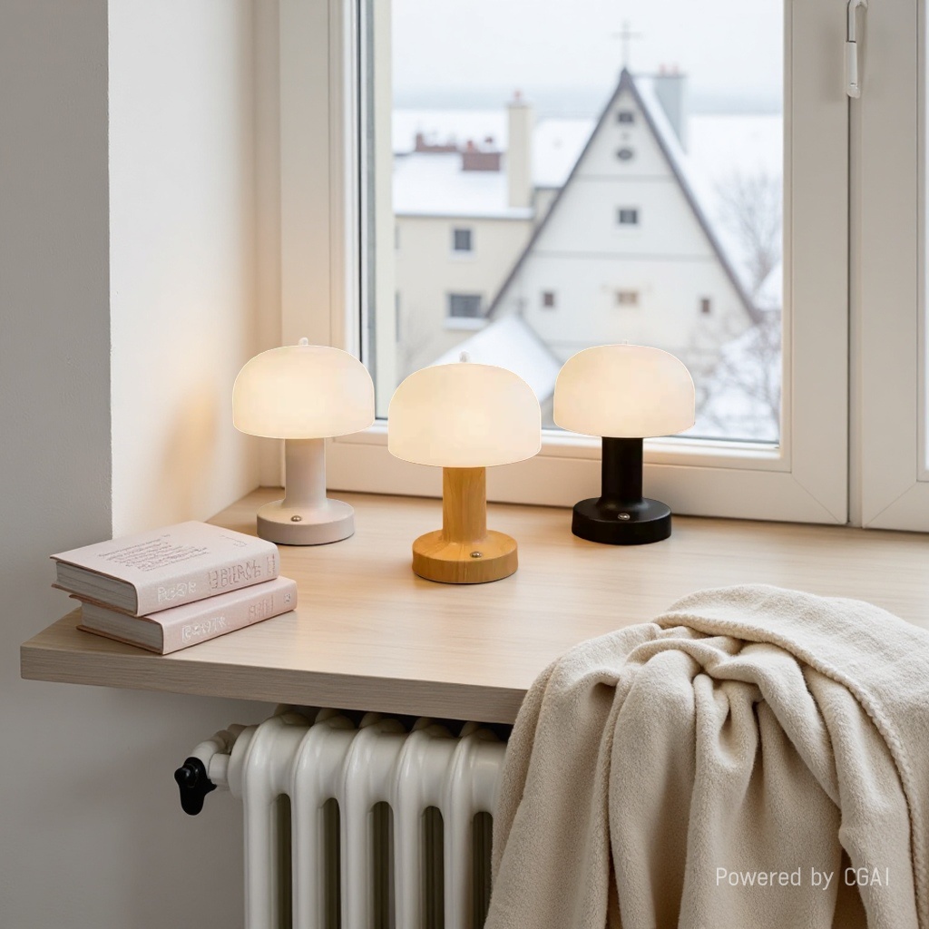 Smart ambient bedside lamp, round night light, ordinary lighting table lamp