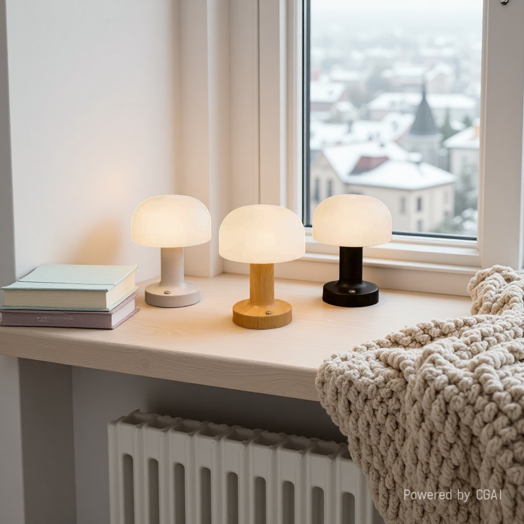 Smart ambient bedside lamp, round night light, ordinary lighting table lamp Specification image