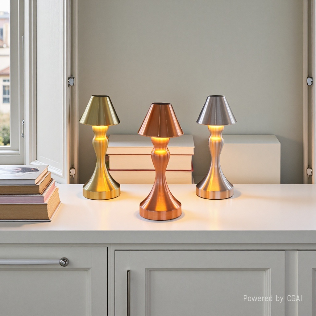 Metal bedside lamp, simple night light