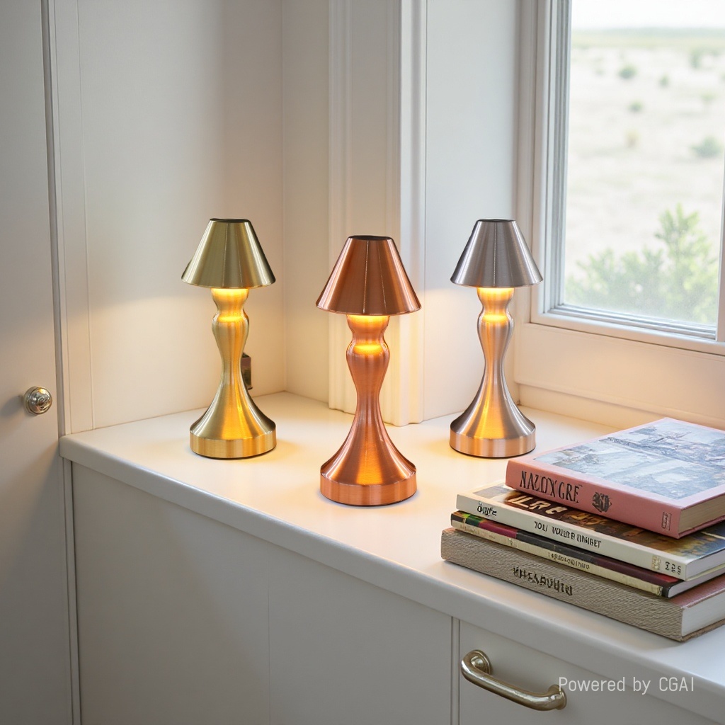 Metal bedside lamp, simple night light Specification image