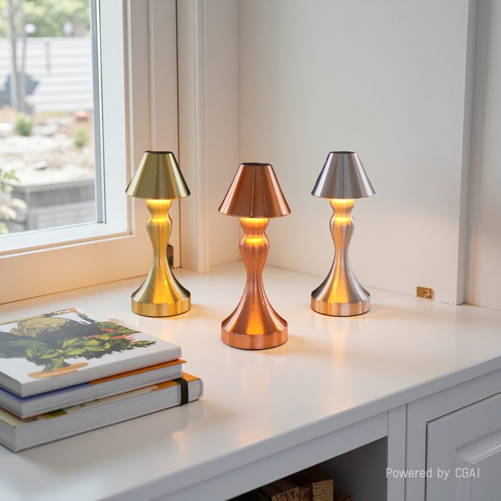 Metal bedside lamp, simple night light details Picture