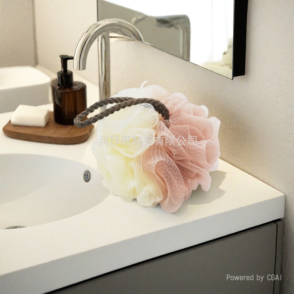 Wholesale new large-sized 50g bath flower bath balls in spliced colors, household bath products, two-color foaming rich bath balls. 094715109 Application Scenario