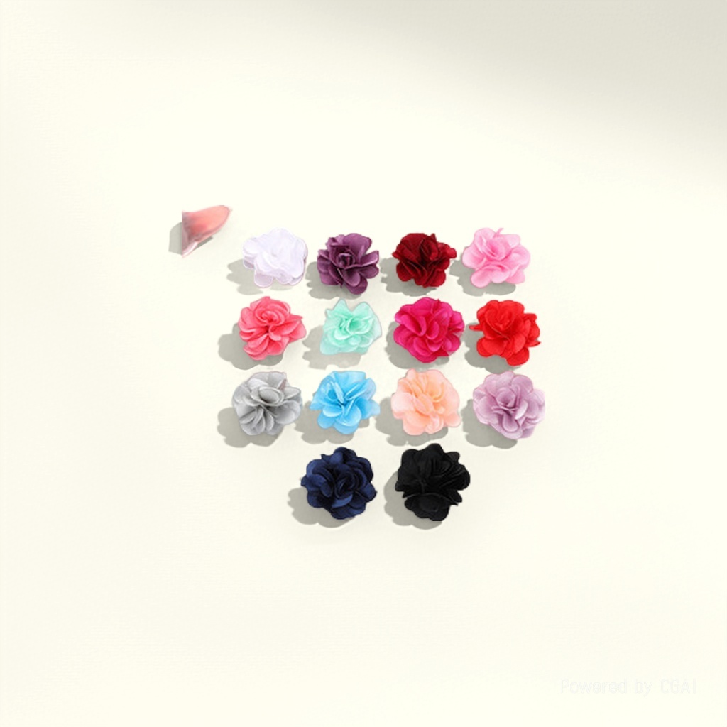 Factory stock: 4cm colorful small flower fabric, multi-layer rose bud, flower clothing, shoes, hats, accessories, corsages Specification image